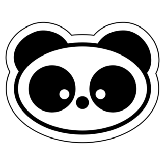 Small Eyed Panda Sticker (Black)